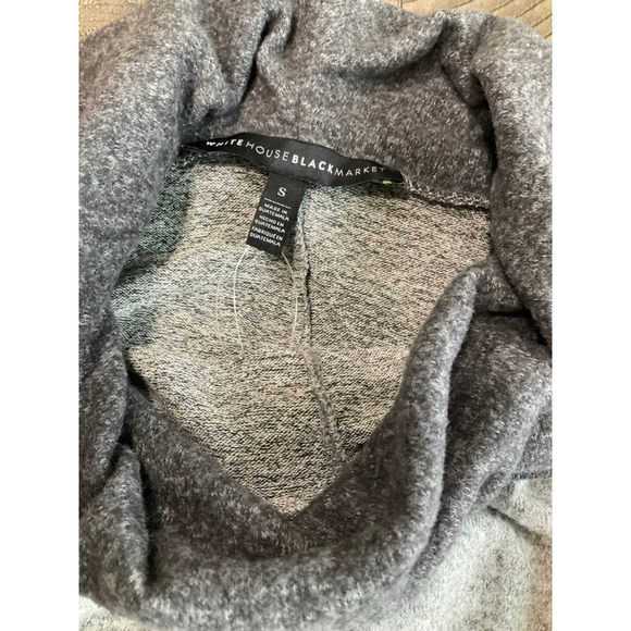 White House Black Market Gray Cowl Neck Poncho Sweater Top Size Small - Picture 4 of 6